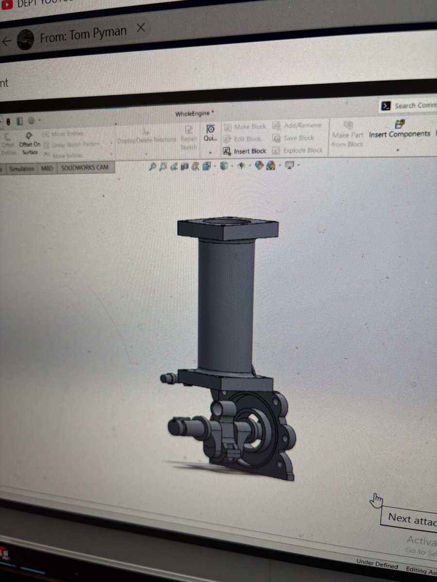 Made_in_heth_ac's tweet image. I have been lucky enough to work with the awesome Yr 11s from @AcademyCromer this year. Using our student licence, Tom has taught himself how to use @SOLIDWORKS - he is a clear engineering talent! 🌟 @UKTriumph @RollsRoyce @JCBmachines 🙌 #DTFriday 🌟