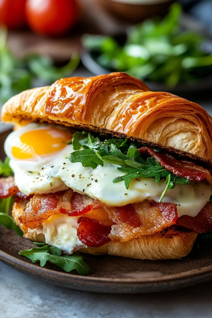 Savory Croissant Breakfast Sandwiches with Truffle