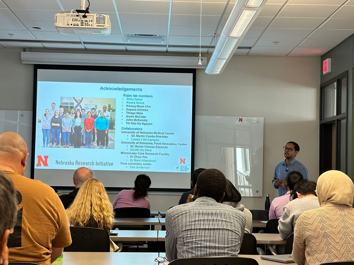 UNL Plant Path Grads (@unlplantpath) on Twitter photo We had a fantastic seminar by Biwesh Ojha on the antimicrobial potential of the PBL3 secretome focused on targeting human pathogens to addressing antibiotic resistance in plant diseases. His work bridges clinical and agricultural microbiology in impactful ways! <a href="/ComplexBiosyst1/">UNL Complex Biosystems</a> We had a fantastic seminar by Biwesh Ojha on the antimicrobial potential of the PBL3 secretome focused on targeting human pathogens to addressing antibiotic resistance in plant diseases. His work bridges clinical and agricultural microbiology in impactful ways! <a href="/ComplexBiosyst1/">UNL Complex Biosystems</a>