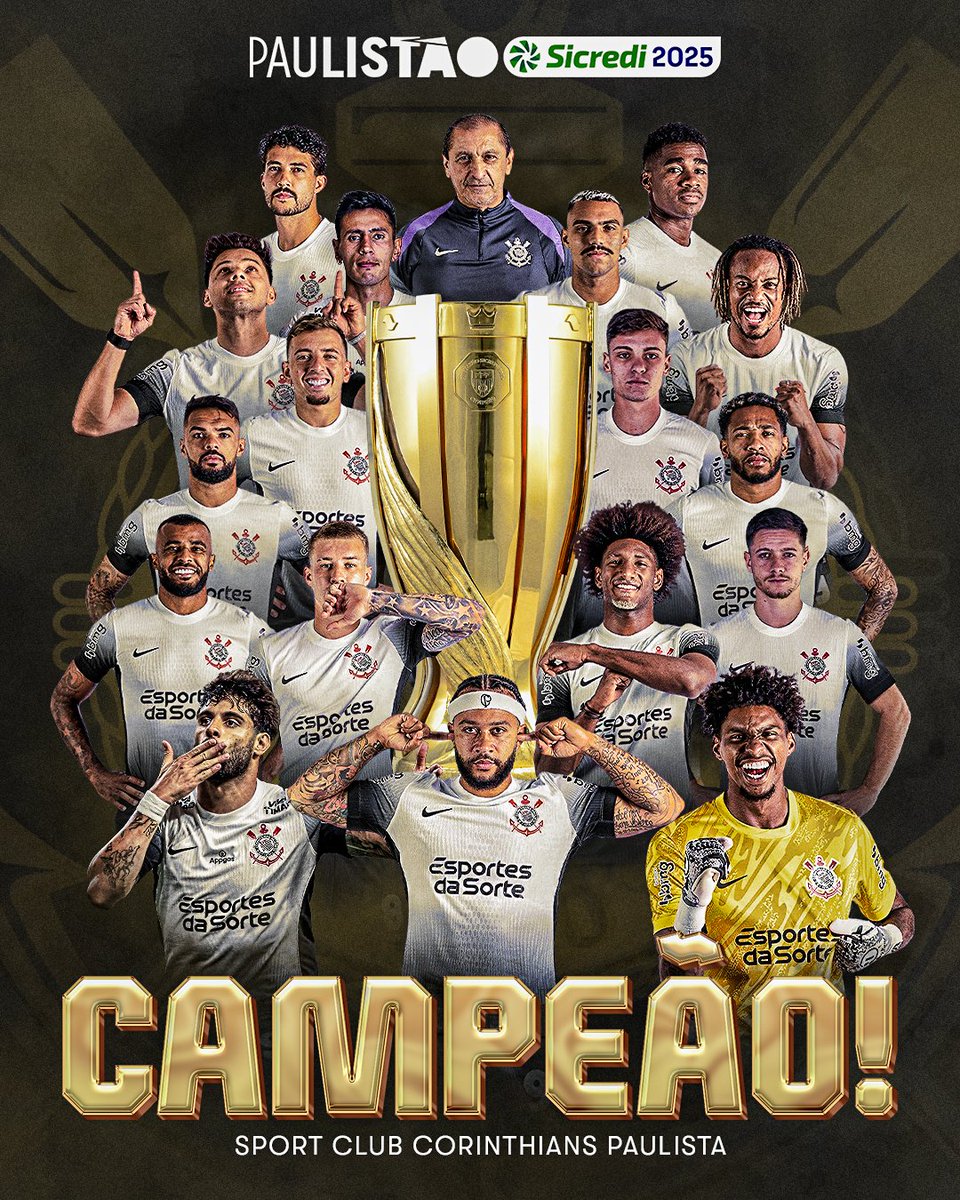 O CAMPEÃO DOS CAMPEÕES!!! 3⃣1⃣🏆
O PAULISTÃO SICREDI 2025 É DO CORINTHIANS!
#PaulistãoSicrediÉdoBrasil #DerbyDoBrasil
