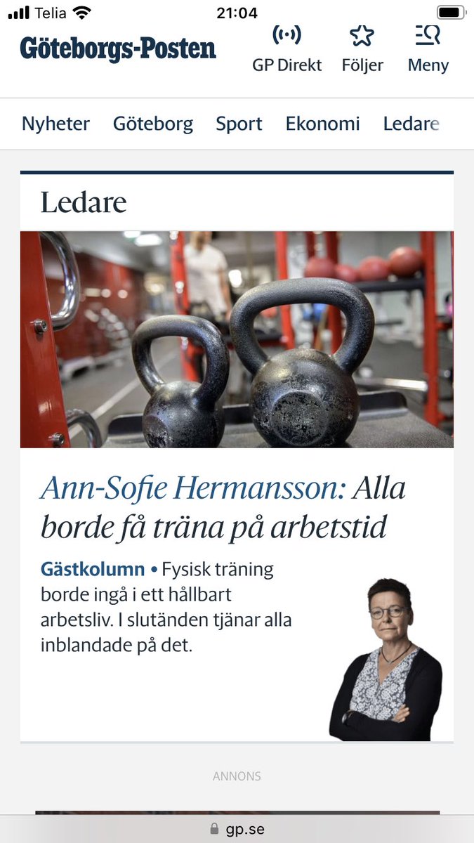 Vi behöver bygga in återhämtning under arbetstid. Det kan inte alltid handla om att gasa på för att hinna med arbetsuppgifterna. Då är det arbetsbelastningen det är fel på. Inte arbetarna. 
gp.se/ledare/gastkol…