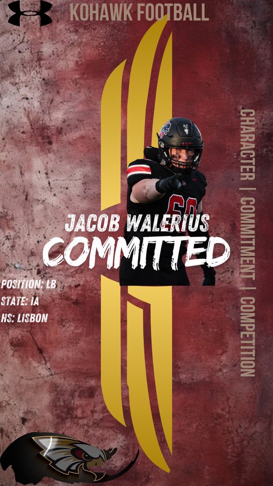 Jacob Walerius (@jacobwalerius) on Twitter photo I’m very happy to announce I will be continuing my academic and athletic journey at Coe College. Thank you to my family and coaches. <a href="/LisbonLionFB/">Lisbon Football</a> <a href="/StakerCOE/">Tyler Staker</a> <a href="/KohawksFootball/">Coe College Football</a> I’m very happy to announce I will be continuing my academic and athletic journey at Coe College. Thank you to my family and coaches. <a href="/LisbonLionFB/">Lisbon Football</a> <a href="/StakerCOE/">Tyler Staker</a> <a href="/KohawksFootball/">Coe College Football</a>