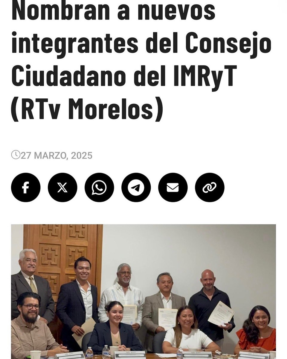 A partir de hoy soy miembro del Consejo Ciudadano de Radio y TV en Morelos. 

Desde esta trinchera y como representante, vamos a trabajar en favor del talento y la cultura de Morelos.

Proponer nuevos y mejores contenidos en medios de comunicación.
🤝🏼

<a href="/SG_Morelos/">Secretaría de Gobierno Morelos</a> <a href="/RTvMorelos/">Radio y Televisión Morelos</a>