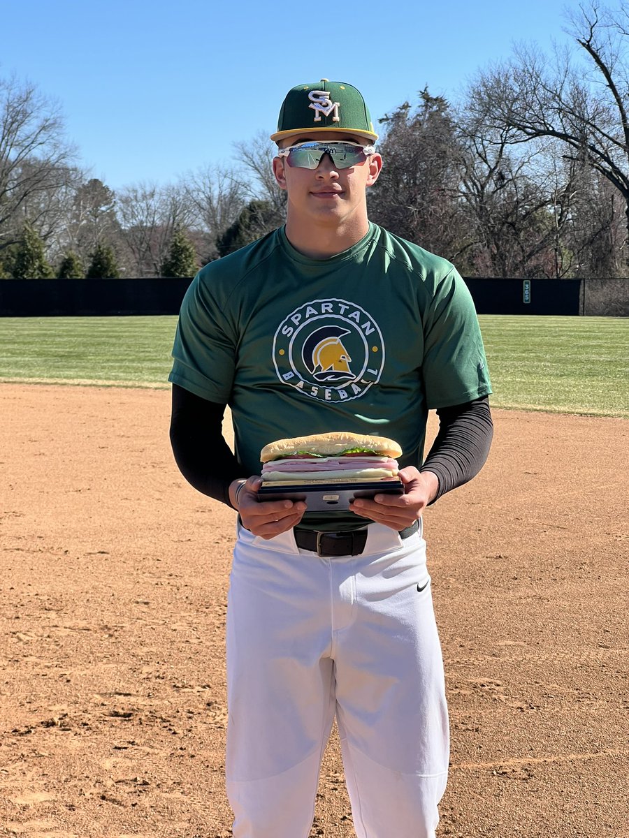 New season, New award for our top performers on the diamond! 
The Spartans first “Have a Day Hoagie” award goes to J. Santoro for starting the season off with a 1st inning BOMB! This is his first of many Varsity Home Runs! Congrats Joey. #spartanstrong