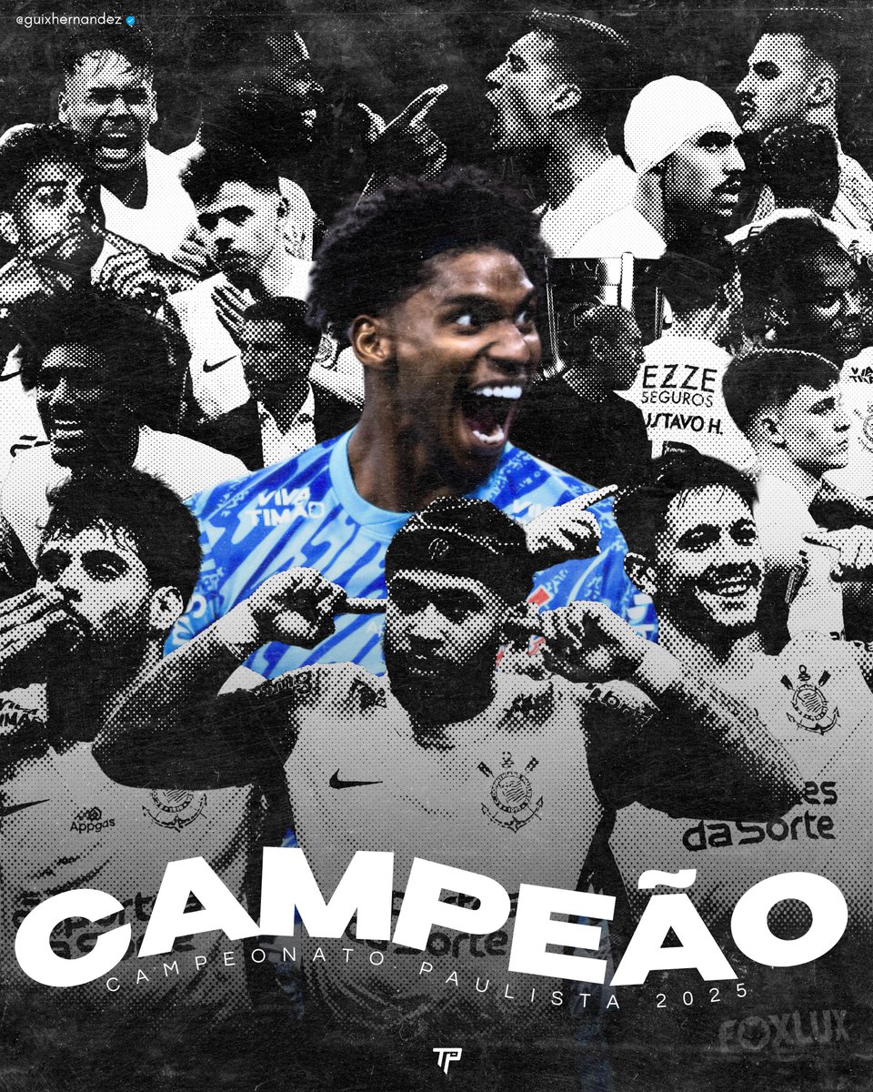 povotime1910's tweet photo. O SPORT CLUB CORINTHIANS PAULISTA É CAMPEÃO PAULISTA 2025! 

O TIME ACREDITOU, A TORCIDA ACREDITOU E O CORINTHIANS LEVANTA SEU 31º TÍTULO DA COMPETIÇÃO.

🎨 [@guixhernandez] https://t.co/XElgzwYXb5