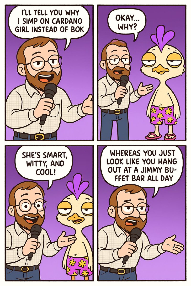 bokoncardano's tweet image. $BOK was ready to dominate, but turns out, ‘smart, witty, and cool’ is the real alpha move.

Just for laughs,don’t tag me

#Cardano #comics #comicbook
