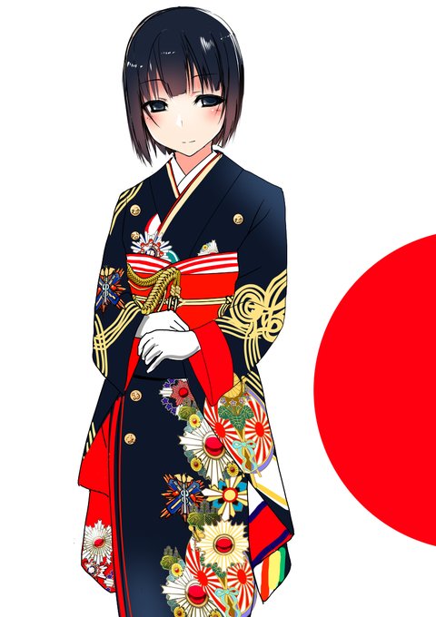 昔描いた勲章柄の着物 