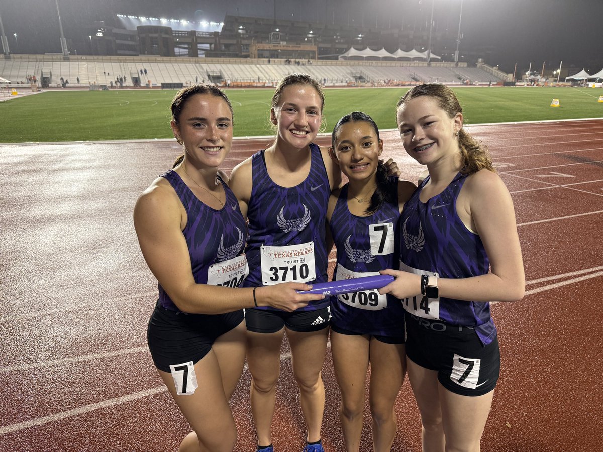 CSHS Girls Track & Field (@cstattf) on Twitter photo 😈🫠Texas Relays DMR😈😈
Tatum, Ellie, Cindy, & Camryn run a season’s best 13:05 in the drizzly rain tonight in Austin… great work ladies👊
District up next😤
#OxygenMonsters 😈🫠Texas Relays DMR😈😈
Tatum, Ellie, Cindy, & Camryn run a season’s best 13:05 in the drizzly rain tonight in Austin… great work ladies👊
District up next😤
#OxygenMonsters