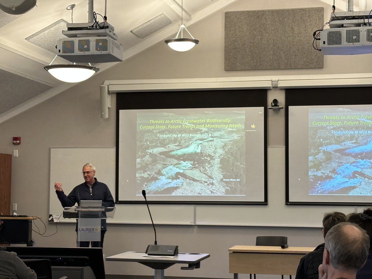CRRC_WLU's tweet image. Congrats to Dr. Joseph Culp on receiving the 2025 Hynes Award! 🏆🎉
He delivered a lecture on “Threats to Arctic Freshwater Biodiversity: Current State, Future Trends, and Monitoring Needs”, hosted by @Laurier in collaboration with CRRC & @LaurierIWS.
coldregions.ca/celebrating-ex…