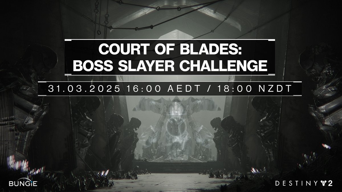 Who's the biggest boss slayer in ANZ?⚔️

<a href="/BogOnMyDog/">Bog On My Dog</a>, <a href="/LordDjbj/">LordDjbj</a>, &amp; <a href="/Tyraxe/">Tyraxe</a> fight for the title to see who can defeat the most bosses in Court of Blades!👑
 
It all goes down on Monday, 31 March at 4pm AEDT/6pm NZDT.

Watch them live for the chance to earn the Osmium Heir emblem!