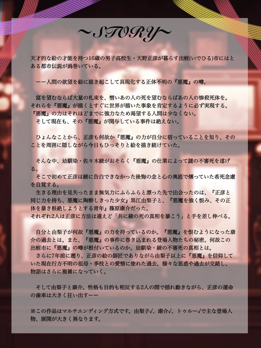 kenoayabe's tweet photo. 【固定用】ストーリー&amp;設定集

全8人のキャラシはリプへ、描いてくれたら喜びます！ https://t.co/2r30efw26o