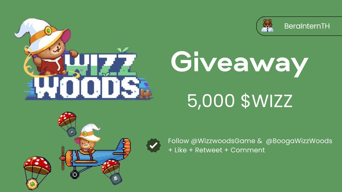 <a href="/WizzwoodsGame/">Wizzwoods</a> จะ TGE เหรียญ $WIZZ ในวันที่ 29 มีนาคม (วันเสาร์) นี้ Intern มีของดีๆมาแจกกับเพื่อนๆชาวหมีอีกเช่นเคย 

เพียง:
- กดติดตาม <a href="/WizzwoodsGame/">Wizzwoods</a> และ <a href="/BoogaWizzWoods/">Booga 🐼⛓️🧙‍♂️｜WizzWoods</a> 
- like, retweet, comment 

แจกทั้งหมด 5 รางวัล! รางวัลละ 1,000 $WIZZ

ปิดแคมเปญวันที่ 28 มีนาคม 18.00 📅