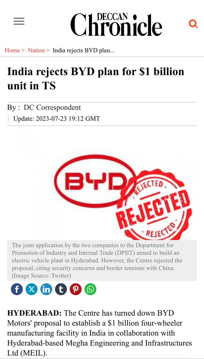 BagathNomula's tweet photo. Thanks to @KTRBRS Anna visionary step of hosting the E-Formula race which was a game changer for Hyderabad, showcasing its potential as a global EV hub. During the event, @BYDGlobal had approached the then @KCRBRSPresident led government but stringent central policies back then halted progress. Now, overcoming those hurdles, BYD is back. Welcome to Hyderabad, the future of sustainable mobility. #EVRevolution #Hyderabad