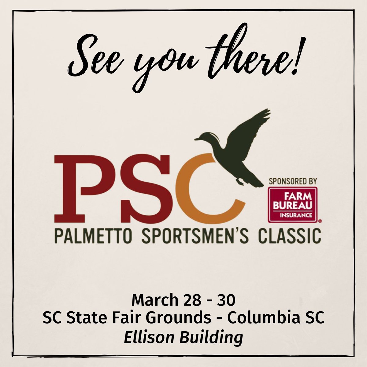 boatfishsc's tweet photo. Headed to the Palmetto Sportsmen’s Classic this wknd? Fri 12-8p, Sat 9a-7p, Sun 11a-6p @ SC State Fairgrounds. Kid’s fishing, Hawg Trough, Dock Dogs &amp; more. Chat boat taxes &amp; support @SCDNR + Harry Hampton Wildlife Fund! #BoatFishSC #LowerBoatTaxes https://t.co/tNURcdlH7h