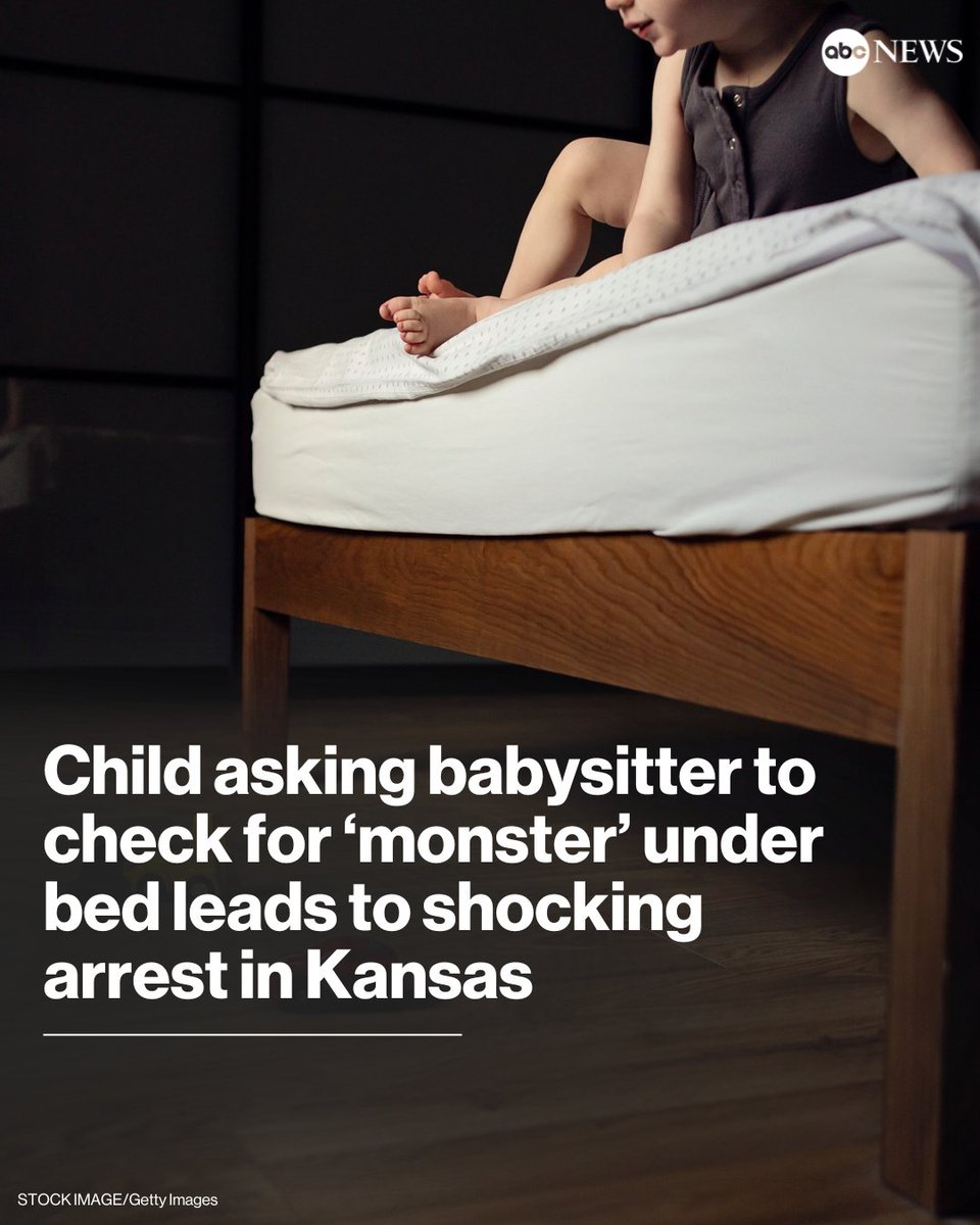 A child complaining to their babysitter of a "monster" under the bed led to the arrest of a 27-year-old man, according to authorities in Kansas. abcnews.link/6nPd5gN