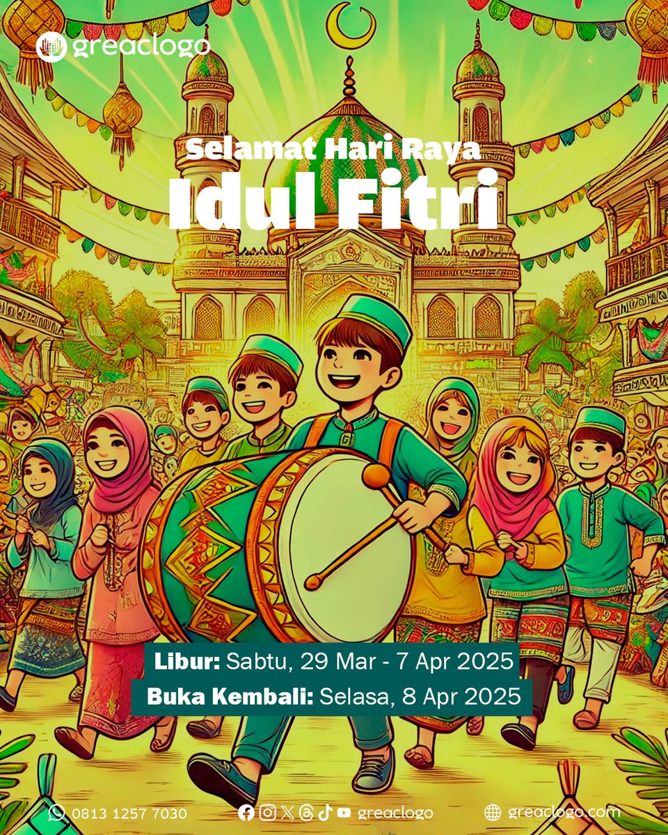greaclogo's tweet image. Selamat Hari Raya Nyepi &amp;amp; Idul Fitri 2025

Berikut Jadwal Kantor Greaclogo:
Libur: Sabtu, 29 Mar - 7 Apr 2025
Buka Kembali: Selasa, 8 Apr 2025

#nyepi 
#idulfitri