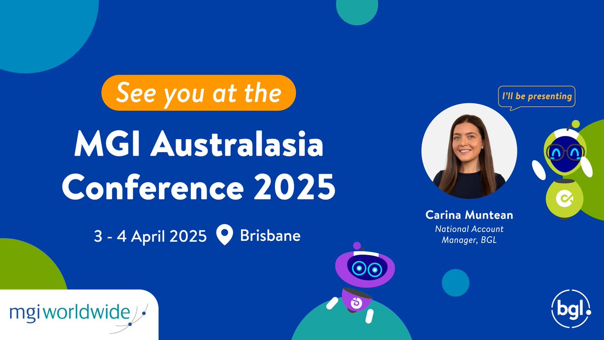 We're excited to announce that Carina Muntean, BGL National Account Manager will be attending the MGI Australasia Conference 2025 in Brisbane from 3 - 4 April!

For more information, click here: mgiworld.com/events/2025-mg…

We look forward to seeing you there!