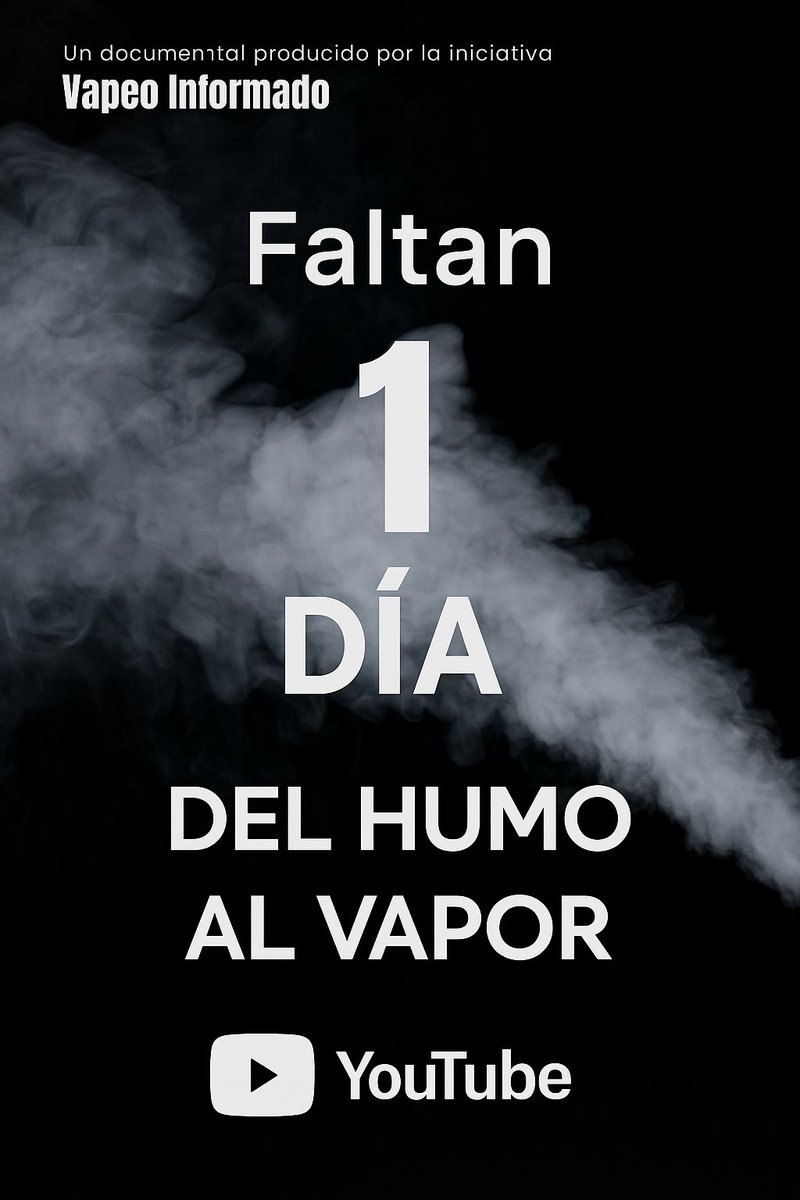 ¡Mañana! No te pierdas nuestro documental. ¿Es posible dejar de fumar con vapeadores? Sigue esta historia de Reducción de Riesgos y Daños por Tabaquismo: youtube.com/watch?v=GPK9QT…