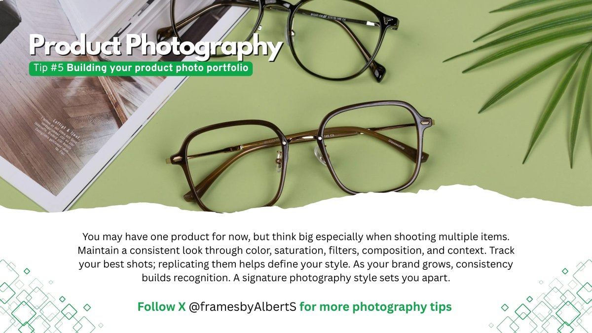 framesbyAlbertS's tweet photo. Consistency is key! 🎯 Maintain a cohesive look in your product photos with color, composition, and context. Track what works, refine your style, and make your brand instantly recognizable. 📸✨

Stay tuned for our next post on Setting Up: Image Size!  #ProductPhotography https://t.co/8PG47cgzh9