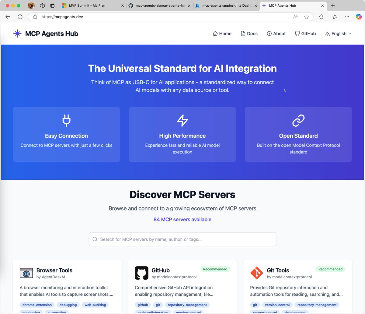 ups216's tweet photo. Created an Open-Source MCP Marketplace https://t.co/JWwCfkzwBp during the summit utilizing GitHub Copilot Agent mode, GitHub Workspace, and Claude in 2 days. MCP is garnering increasing attention; it's beneficial for individuals to share their MCP server and clients #MVPSummit https://t.co/6BVje72Uok