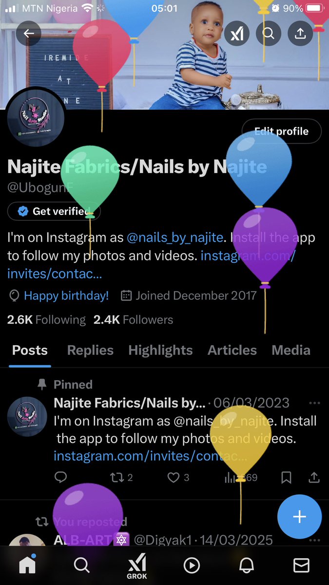 UbogunF's tweet image. It my turn to pop balloons too,Happy Birthday Najite 😍😍😍😍