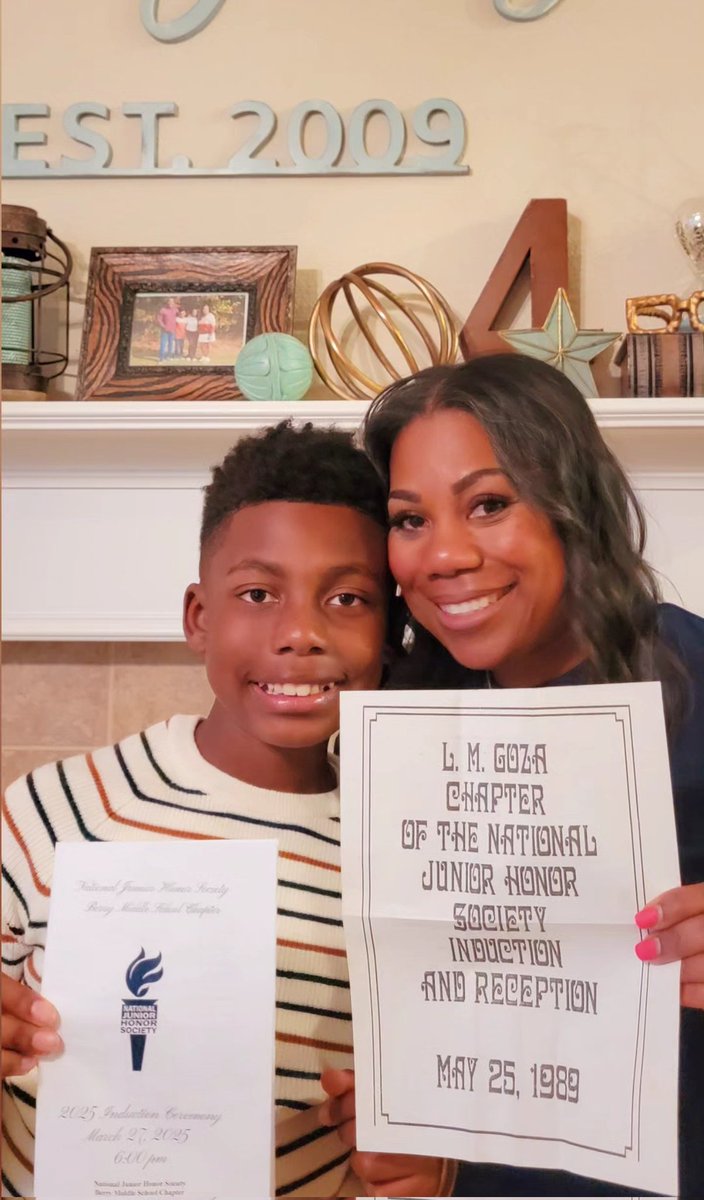 Scholarship. Leadership. Service. Character. Citizenship. All of this &amp; more exemplify who our son is &amp; what he represents. We were beaming with pride as he was inducted into the National Junior Honor Society this evening. We know he'll continue to flourish.