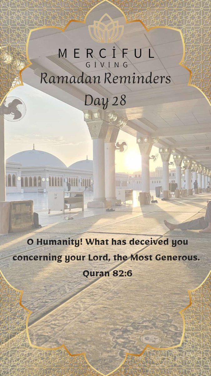 Daily Reminder...

#RamadanMubarak                
#Ramadan
#JummahMubarak

mercifulgiving.co.uk