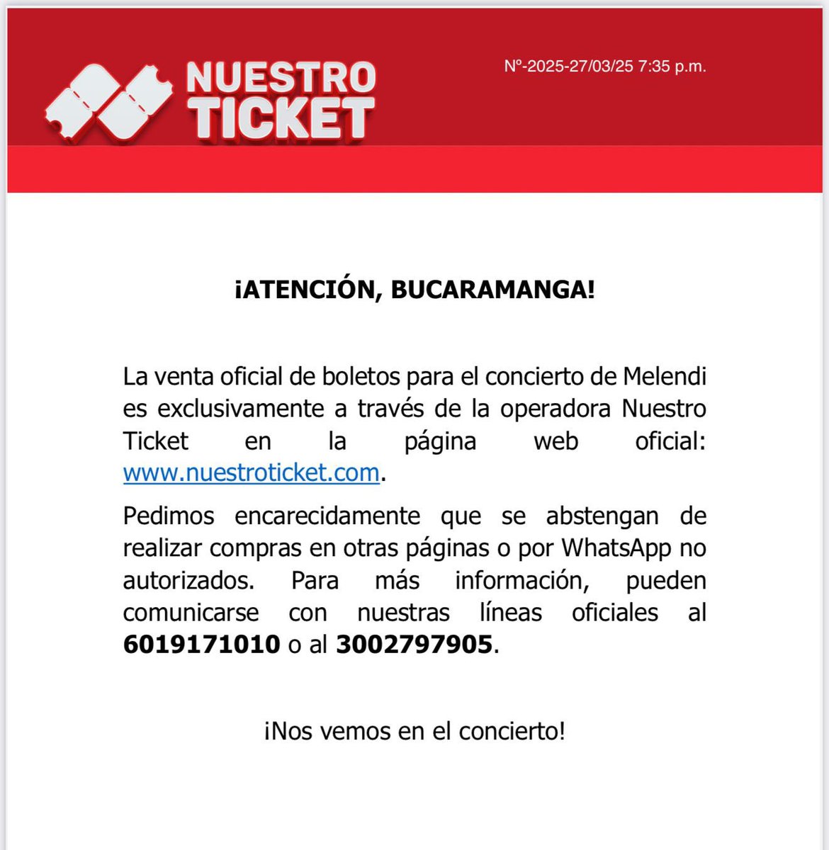 NUESTRO TICKET (@nuestroticket) on Twitter photo 
