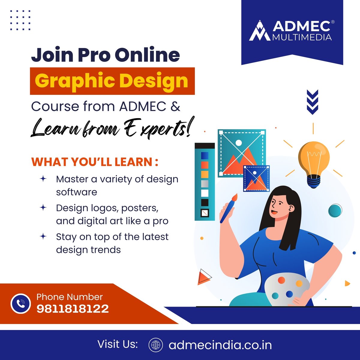 admecinstitute's tweet image. 🎨 Dreaming of becoming a design pro? Join ADMEC&apos;s course of graphic design and learn from industry experts! 

Check the course here: shorturl.at/cMJ5n

#GraphicDesignCourse #ADMEC #LearnGraphicDesign #CreativeSkills #OnlineLearning #DesignLife