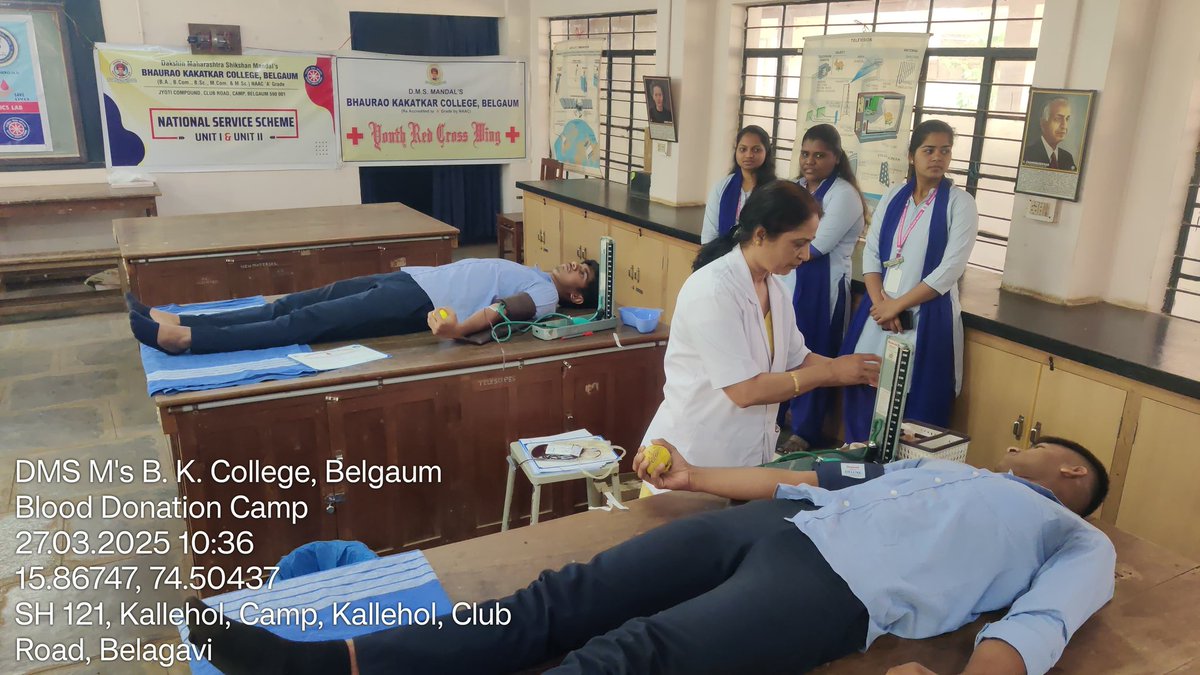 BKCNSS's tweet photo. Blood Donation Camp was organized on 27/03/2025 under Samvedna - International Blood Donation Awareness Campaign. https://t.co/YX6PBV8rUE