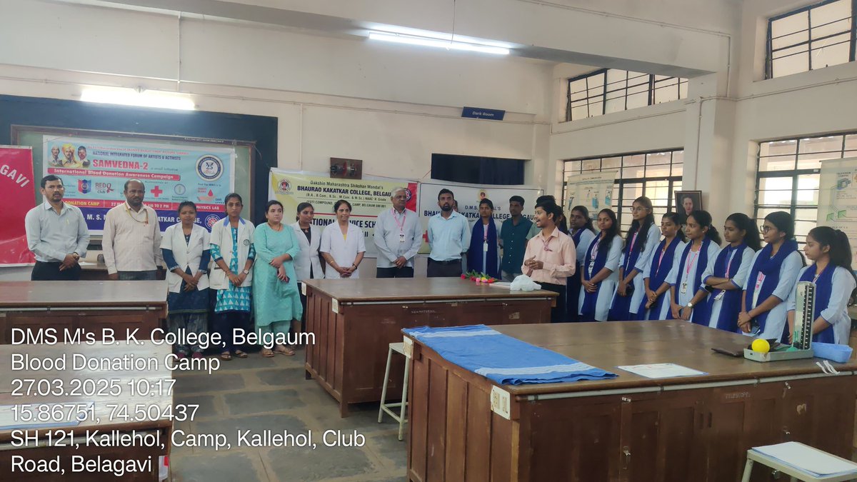 BKCNSS's tweet photo. Blood Donation Camp was organized on 27/03/2025 under Samvedna - International Blood Donation Awareness Campaign. https://t.co/YX6PBV8rUE