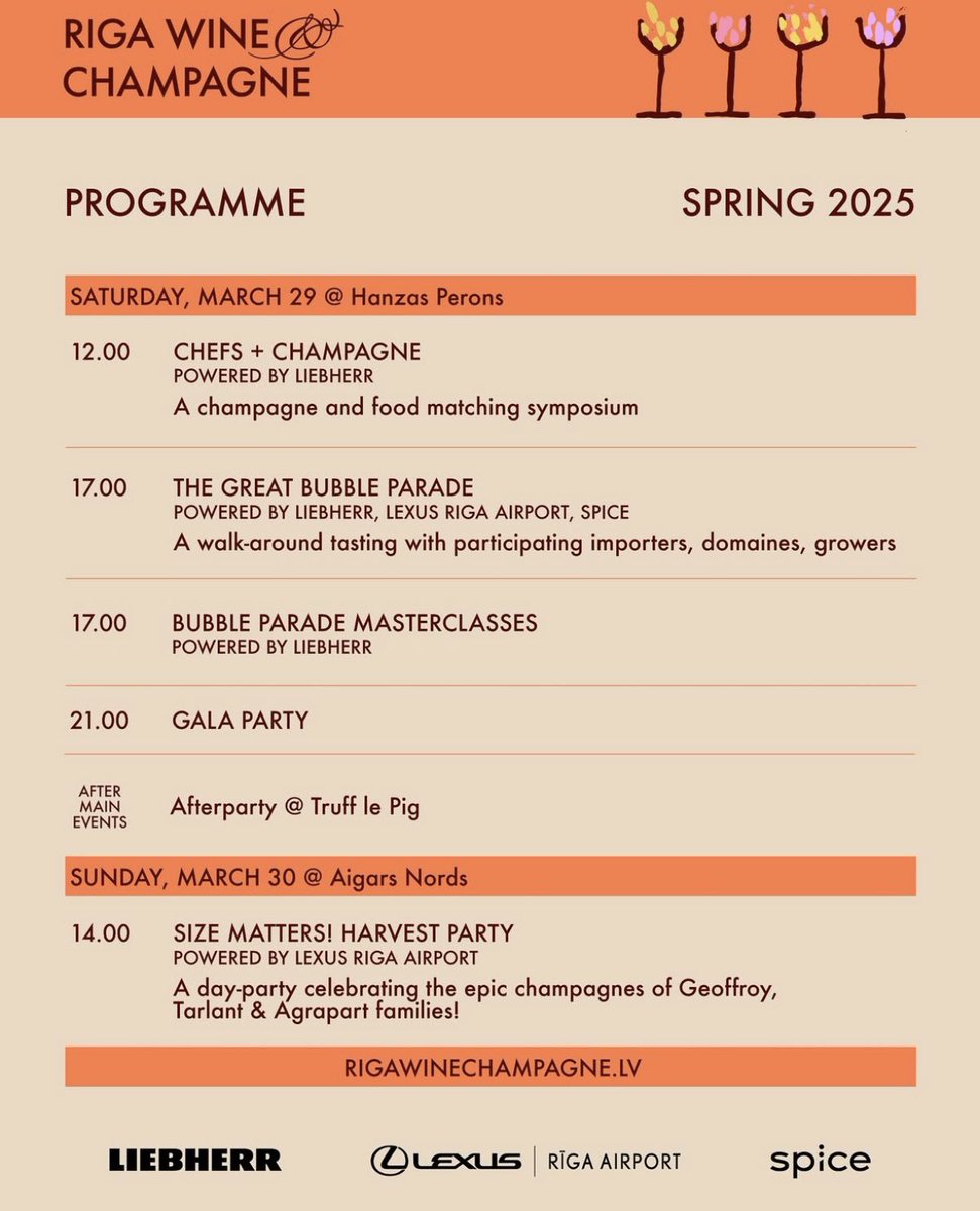 Burbuļu parādes nedēļa Rīgā dzirkstī uz nebēdu! Viss pilnībā izpārdots - festivālu apmeklēs vairāk nekā 1000 gardēžu un šampaniešmīļu no visas pasaules! Jaunumd šogad- konkurss Chefs + Champagne starptautiskas žūrijas uzraudzībā! Tiekamies! #champagne #riga