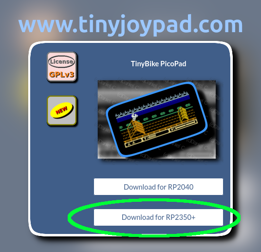Electro_L_I_B's tweet photo. #TinyBike is now available for the #Picopad RP2350+. The new source code is ready to compile on a wide variety of devices with an FPS limiter.  #Picopocket #RP2350 https://t.co/719ZBmFjvm https://t.co/eksF6Nf6Zv