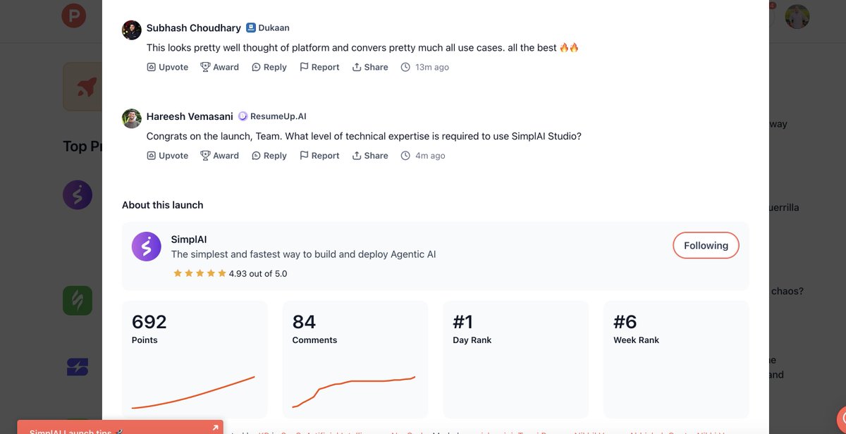 SDinodiya62090's tweet photo. When a legend like @subhashchy validates us, it only strengthens our mission! 💪 Let’s keep the momentum going—hunt the most powerful Agentic AI platform for enterprises! 🚀 #SimplAI #AIThatWorks @simplai1 https://t.co/idyUG1qigw