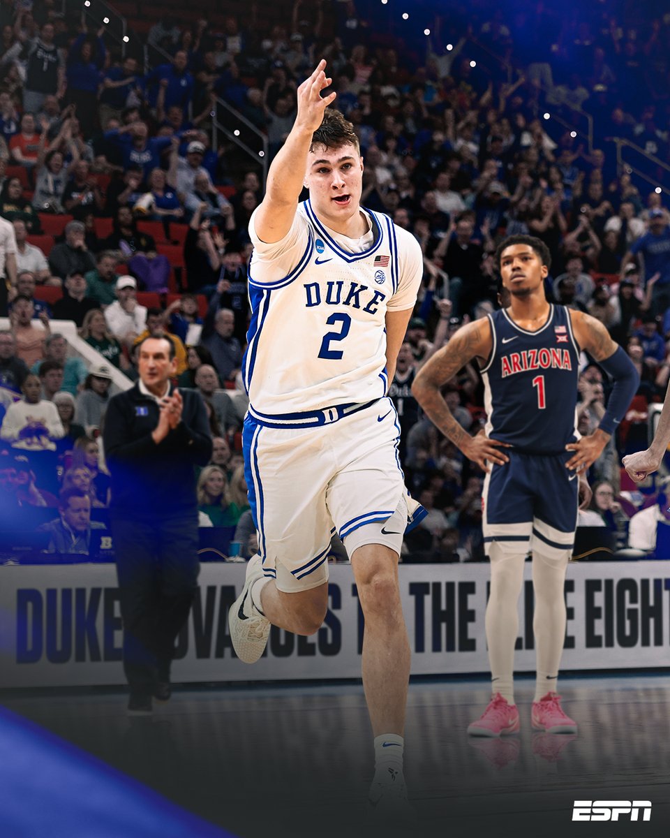 COOPER FLAGG AND DUKE KNOCK CALEB LOVE AND ARIZONA OUT OF THE TOURNEY‼️ 

They avenge Coach K who lost his final career game against then UNC's Caleb Love 😮