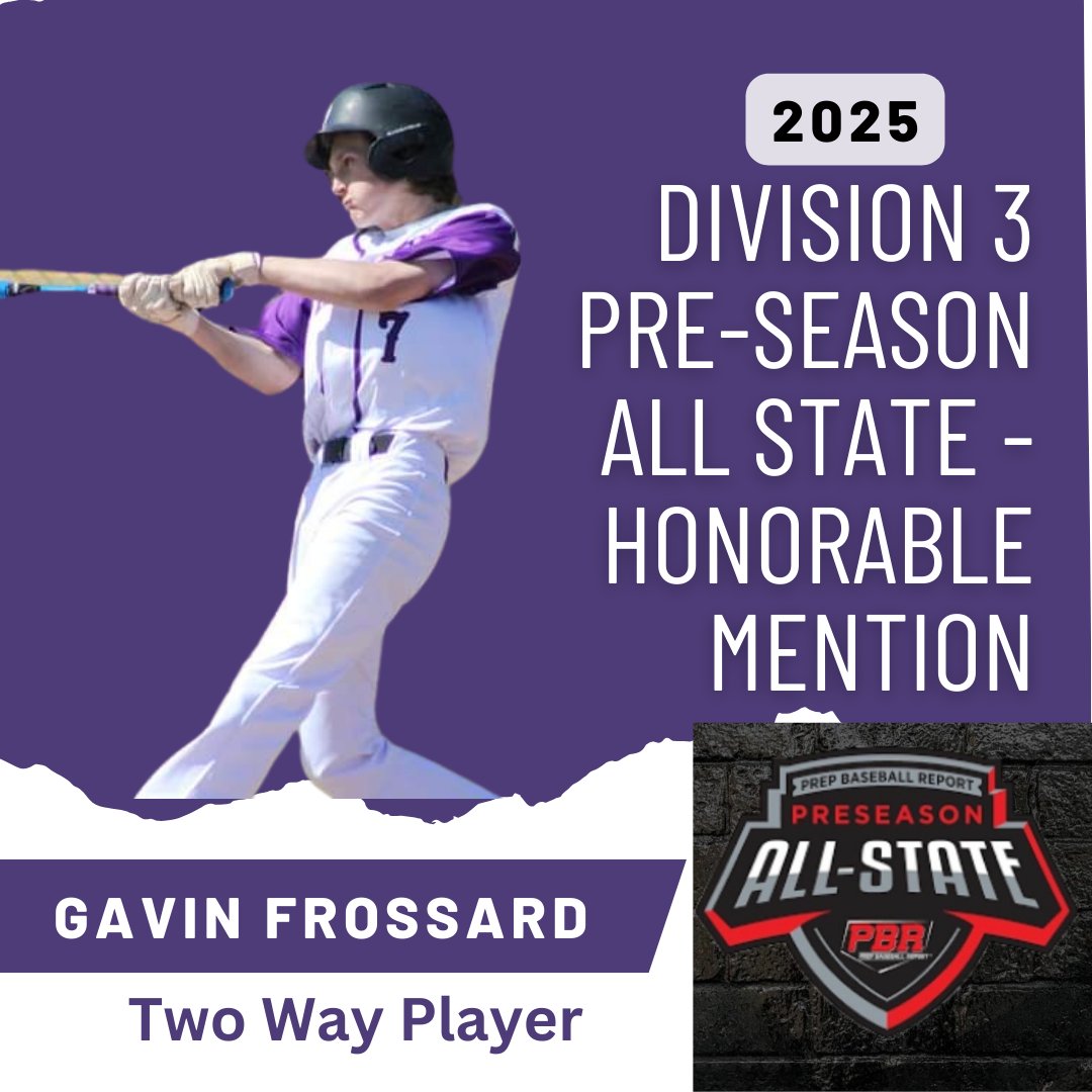 Congratulations to <a href="/Gavinfrossard28/">Gavin Frossard</a> and <a href="/AlwordenCasey/">Casey Alworden</a> on being named Pre-Season All State : Honorable Mention for Division 3 by Prep Baseball Report - Michigan! 

<a href="/PrepBaseballMI/">Prep Baseball Michigan</a>