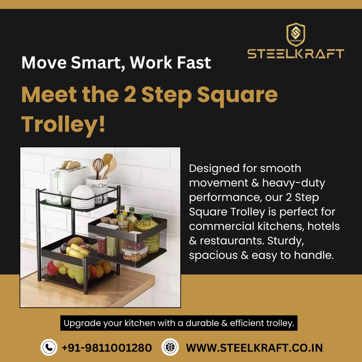 aceenterprises0's tweet photo. 🛒 Upgrade Your Kitchen with the 2 Step Square Trolley

Smart, sturdy &amp; spacious—perfect for homes, hotels &amp; restaurants. 🔥

📞 +91-9811001280
🌐 https://t.co/ozjzJBx4e2

#KitchenUpgrade #SmartStorage #Steelkraft #KitchenTrolley #OrganizedLiving https://t.co/o8g1YKR2UN