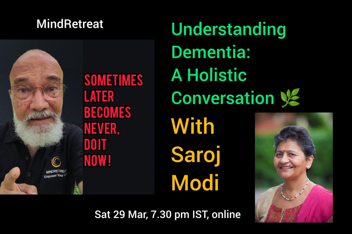 Online workshop on Dementia.. for prevention and care givers. Message me if you wish to join