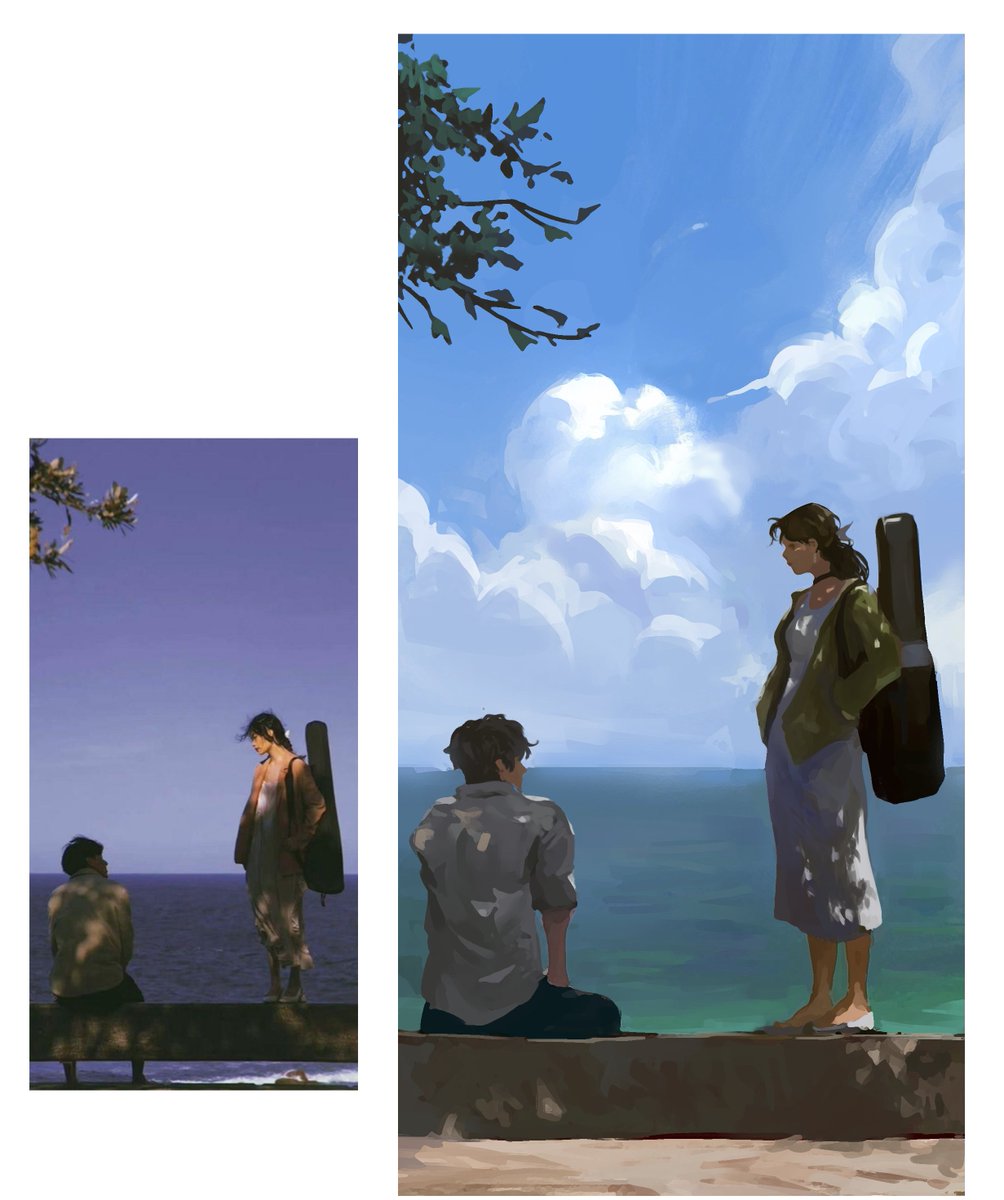 1cShen's tweet image. Study -  trying to not paint exactly what I see, it&apos;s a good exercise to not be a slave to reference.