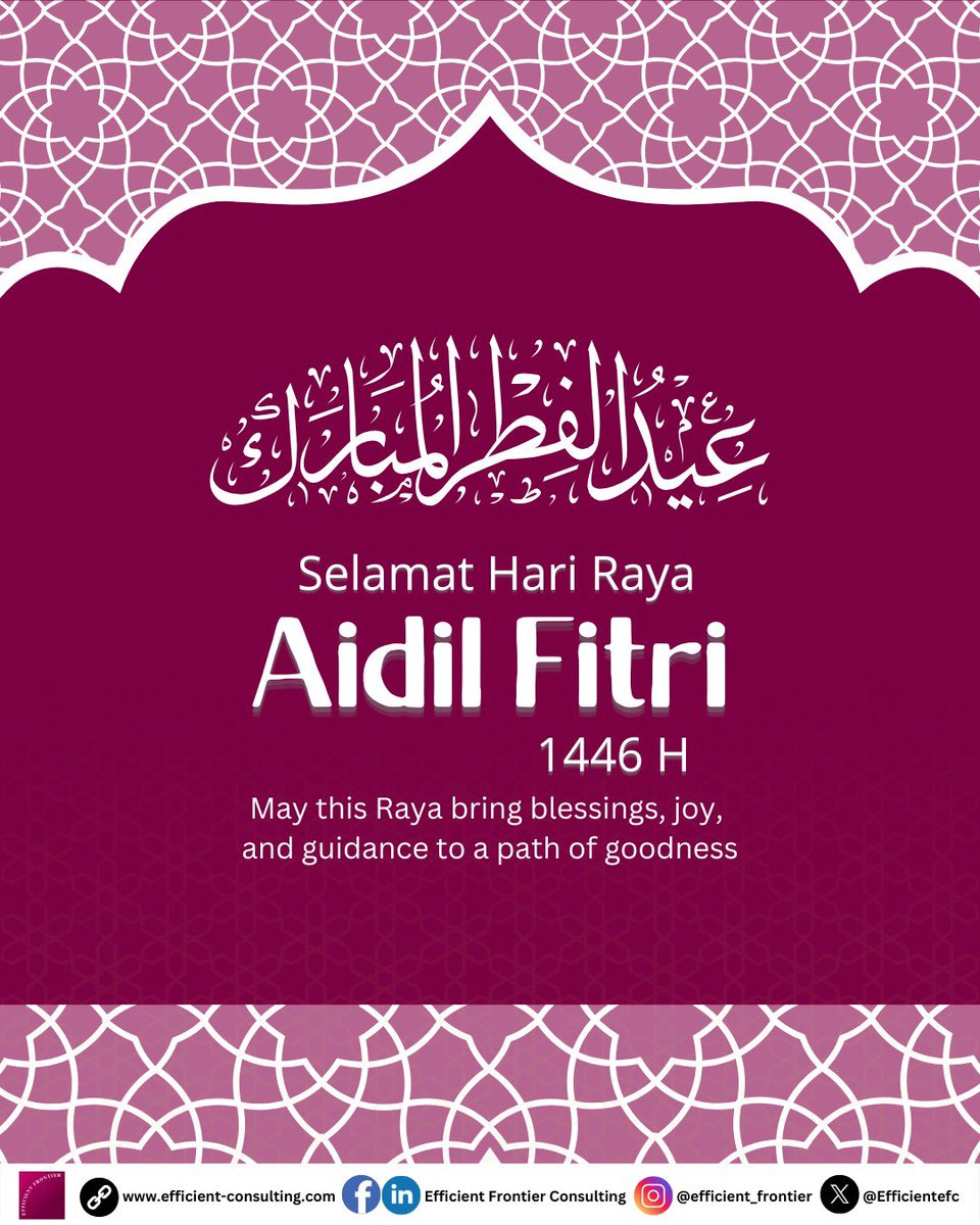 Efficientefc's tweet image. Selamat Hari Raya Aidilfitri🌙✨

Taqabbalallahu minna wa minkum

May Allah accept our deeds, forgive our sins, and grant us His mercy and blessings this Syawal. Wishing you and your family peace, joy, and abundant barakah. 💛

Maaf zahir dan Batin 🤍🙏