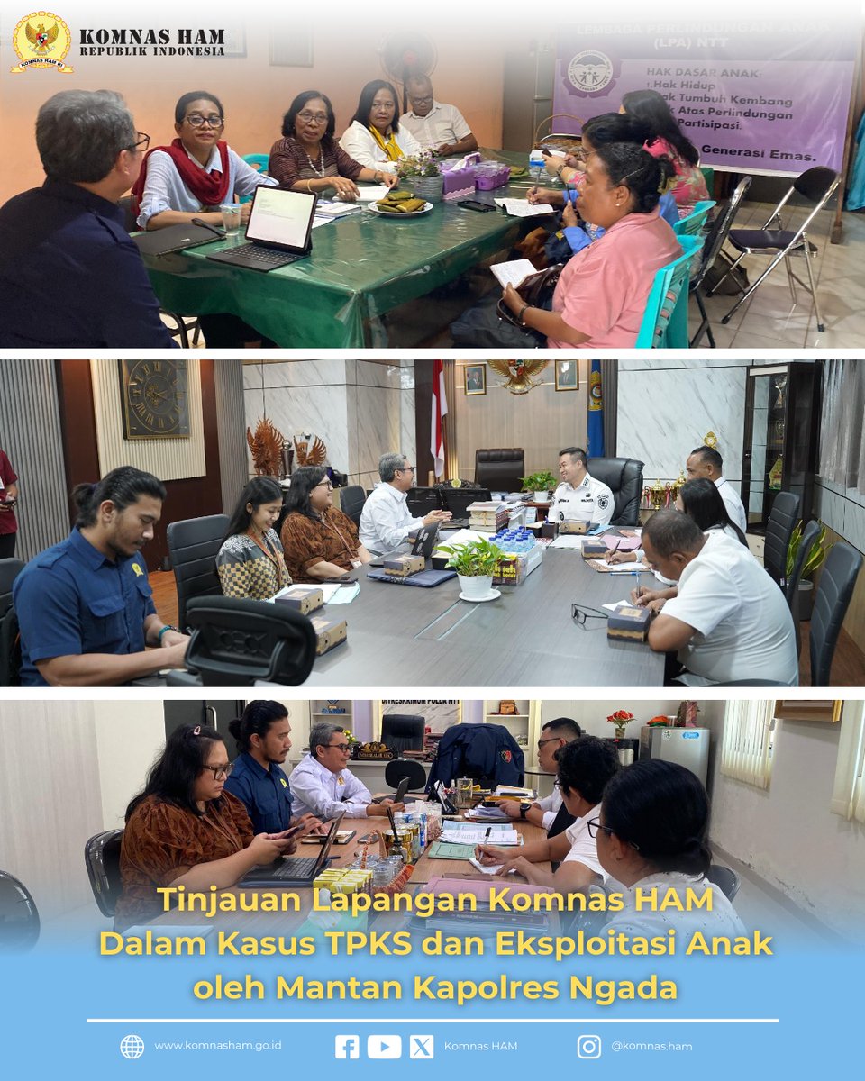 KomnasHAM's tweet photo. Para Pembela HAM, Kalian tahu kasus pelecehan seksual terhadap anak yang dilakukan mantan Kapolres Ngada?
Nah, Komnas HAM telah melakukan pemantauan kasus tersebut pada 24-26 Maret 2025.
#KomnasHAM #Ngada #TPKS #pelecahananak #KapolresNgada #PenegakanHAM https://t.co/RyfISGUySc