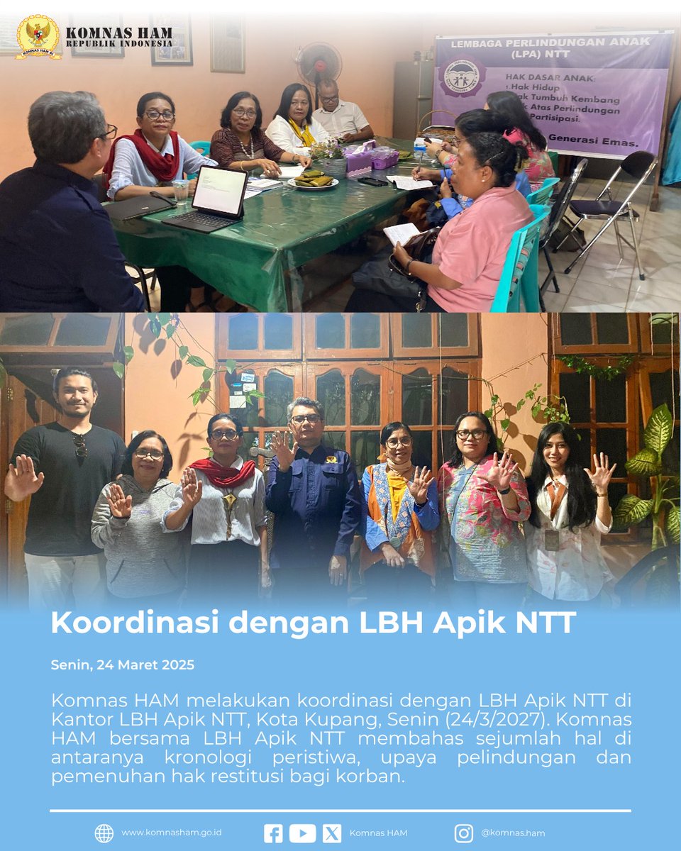 KomnasHAM's tweet photo. Para Pembela HAM, Kalian tahu kasus pelecehan seksual terhadap anak yang dilakukan mantan Kapolres Ngada?
Nah, Komnas HAM telah melakukan pemantauan kasus tersebut pada 24-26 Maret 2025.
#KomnasHAM #Ngada #TPKS #pelecahananak #KapolresNgada #PenegakanHAM https://t.co/RyfISGUySc