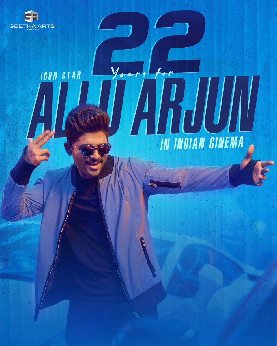 Geetha Arts (@geethaarts) on Twitter photo Celebrating 22 Years of ICON STAR <a href="/alluarjun/">Allu Arjun</a> in Indian Cinema 🔥
Promising debut to becoming one of the biggest superstars of Indian cinema, #AlluArjun has redefined what it means to be an entertainer.
Here’s to many more milestones, unforgettable characters, and box-office Celebrating 22 Years of ICON STAR <a href="/alluarjun/">Allu Arjun</a> in Indian Cinema 🔥
Promising debut to becoming one of the biggest superstars of Indian cinema, #AlluArjun has redefined what it means to be an entertainer.
Here’s to many more milestones, unforgettable characters, and box-office