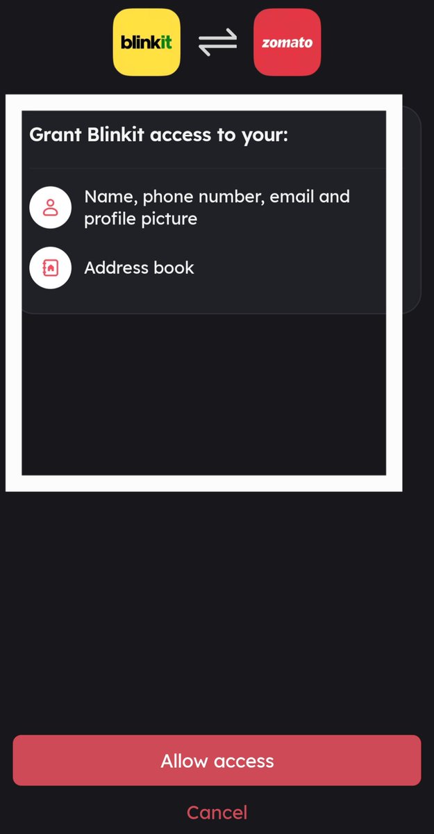 gnabvm's tweet image. Why do you need to access #contacts, #addressbook to access @letsblinkit app. Also, repeatedly asking #location despite selection! @SwiggyInstamart is not asking for more permissions. @zomatocare @zomato. Is @GoI_MeitY tracking this #privacy? #PrivacyMatters