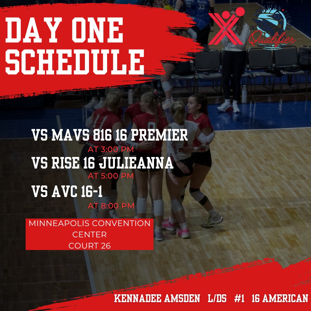Schedule for day one at Northern Lights! Let’s get it!!