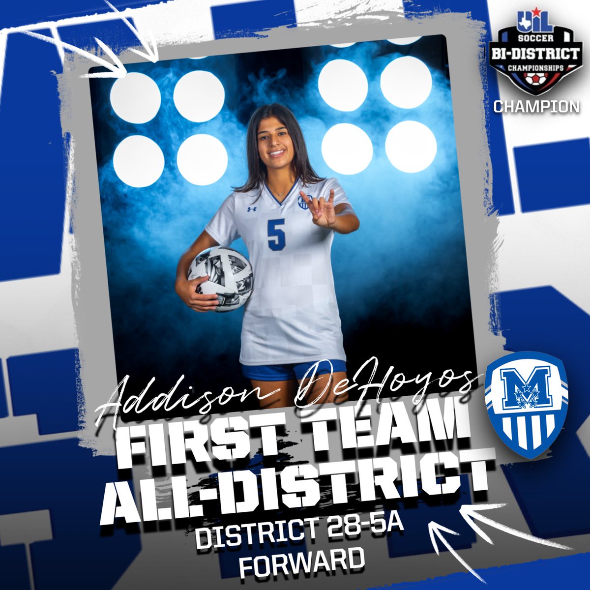 MacGirlsSoccer1's tweet photo. 𝗙𝗜𝗥𝗦𝗧 𝗧𝗘𝗔𝗠 𝗔𝗟𝗟-𝗗𝗜𝗦𝗧𝗥𝗜𝗖𝗧:
Congrats to our 28-5A First Team selections! 🤘🏼 

#OneHeart💙
#CultureWinsChampionships🏆 https://t.co/qxZ5wLCHzz