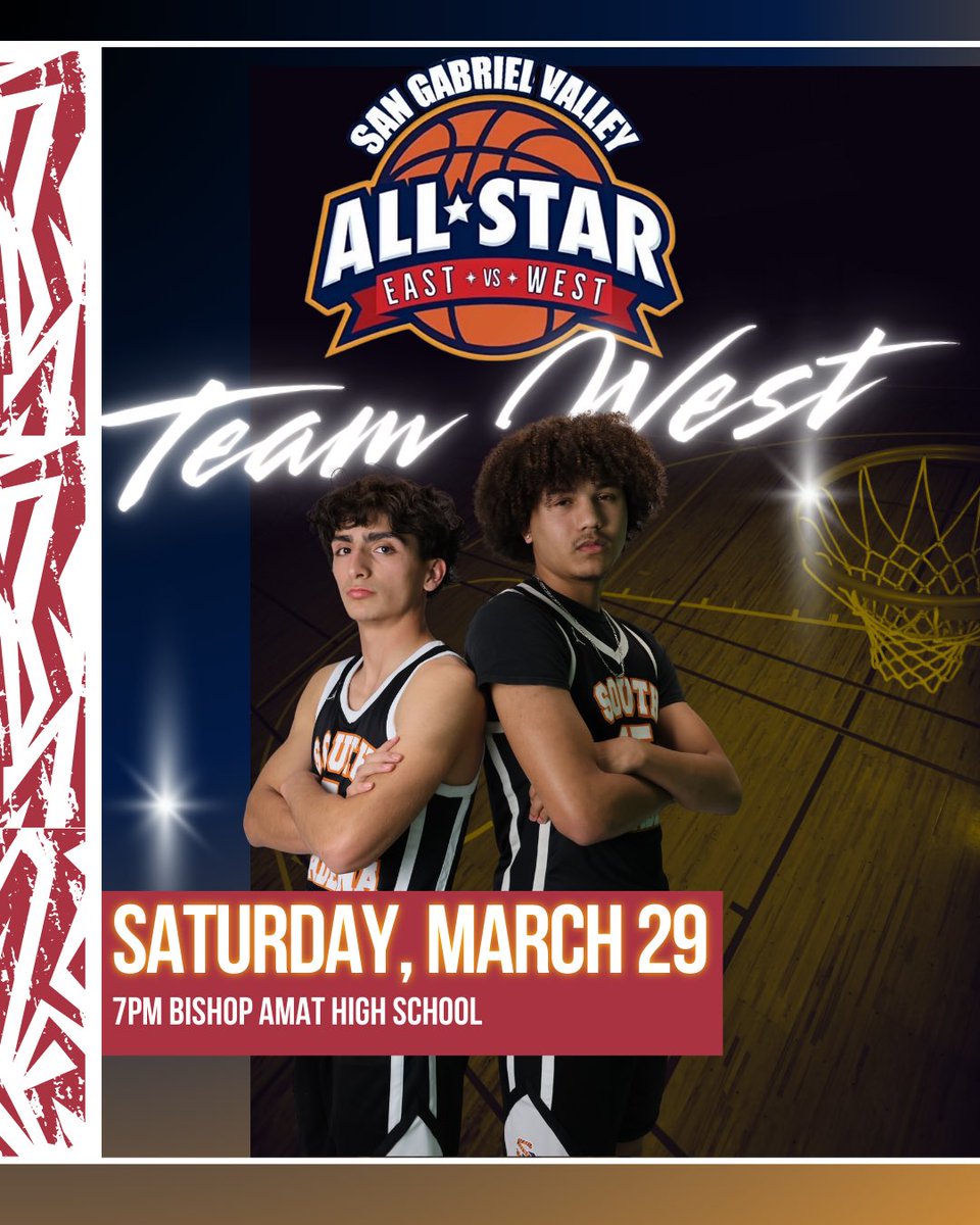 Excited to coach the West Team in the San Gabriel Valley All Star game this weekend but also very happy to coach these two guys one more time