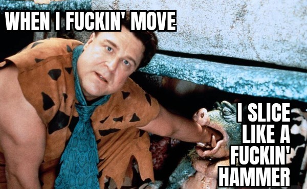 ThumbTrickz's tweet image. After that:
'The Flintstones' (1994)
#JohnGoodman plays Fred Flintstone in the movie version of the cartoon only the movie is just a rip-off of 'Life of Riely' staring #WilliamBendix (with physical comedy &amp;amp; breaking the 4th wall) set in the stone age.
#SliceLikeAFuckinHammer