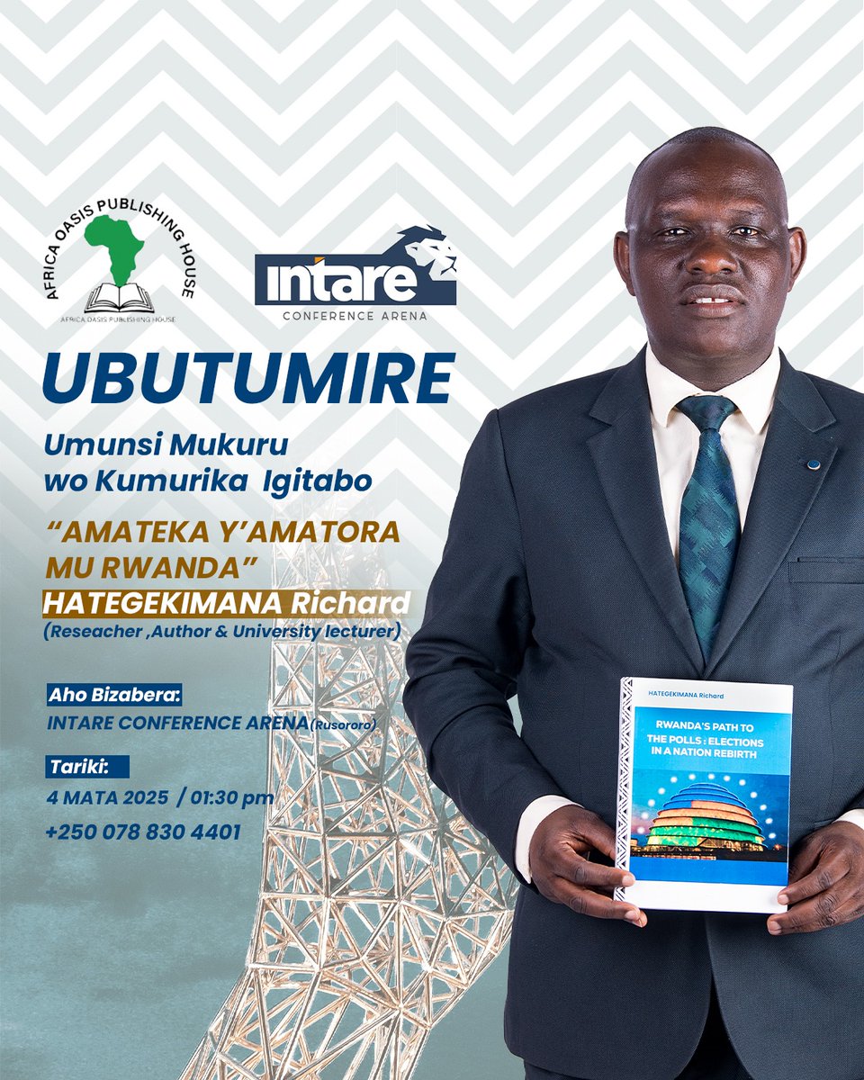 Kuri uyu wa 04 Mata 2025 muri <a href="/IntareA/">Intare Conference Arena</a>, Intore z'u Rwanda zatumiwe mu munsi mukuru wo kumurika igitabo "RWANDA's PATH TO THE POLLS: ELECTION IN A NATION REBIRTH" cya Bwana HATEGEKIMANA Richard kigaruka ku mateka y'Amatora mu Rwanda.