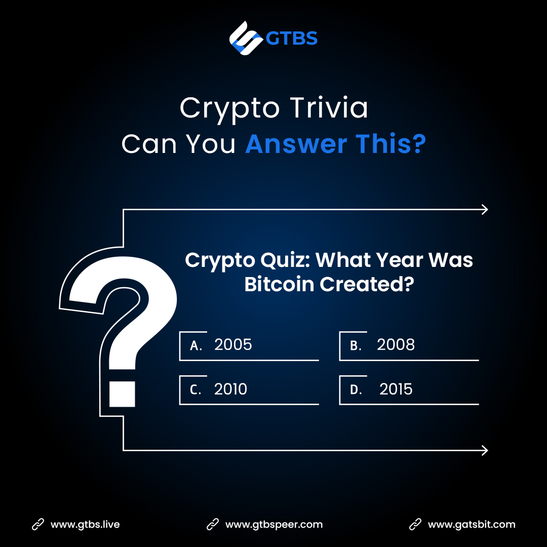 Gtbschain's tweet image. A) 2005 B) 2008 C) 2010 D) 2015

Drop your answer below! 👇 Winners get a shoutout in our next post!

🔗 Engage &amp;amp; test your crypto knowledge!

#CryptoQuiz #GTBSEngagement #FunWithCrypto